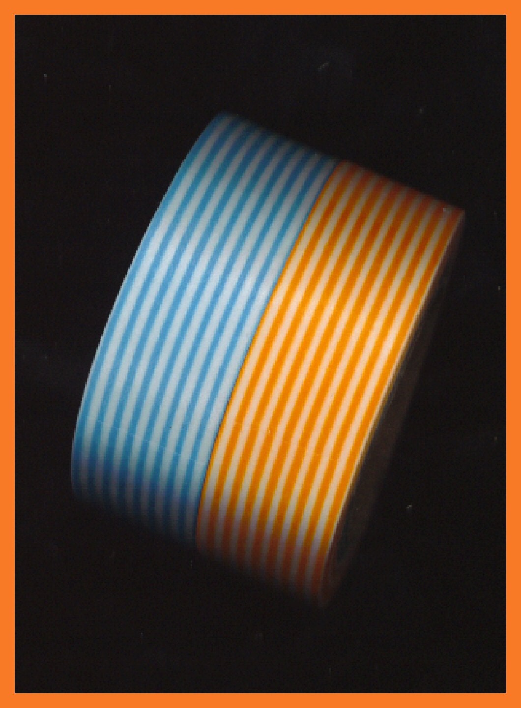 WASHI Tape 2 Rolls Craft Crafting Adhesive 10 Yards 9/16  Inch Wide Orange BLUE Stripes