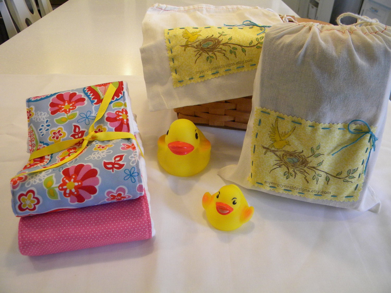 Paisley & Pink Baby Burp Cloths (Set of 2)