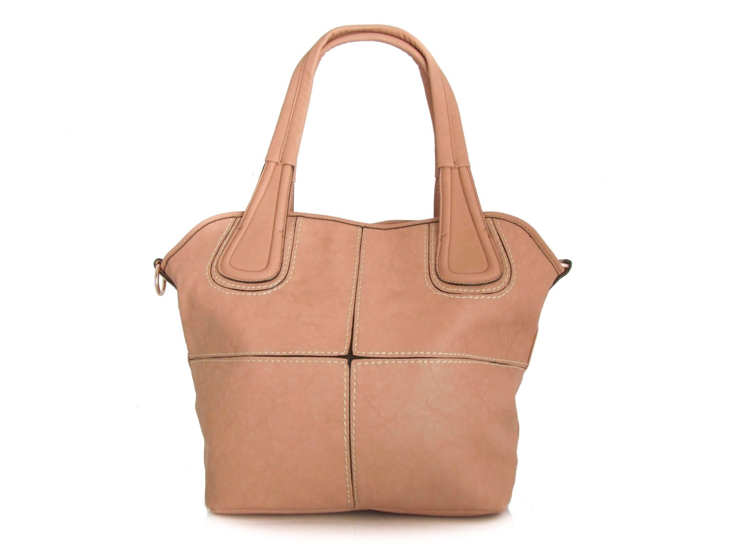 Handmade vegan leather handbag Tote Cream - the Sevi - 20% launch discount