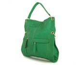 Handmade vegan leather handbag purse Green - the Jarlath big - new collection - 25% launch discount
