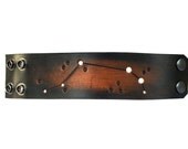 Mens leather cuff Aries constellation jewelry