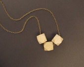 Natural Wooden Necklace /Natural Beige Necklace / GeometricTribal Necklace/- FREE SHIPPING.