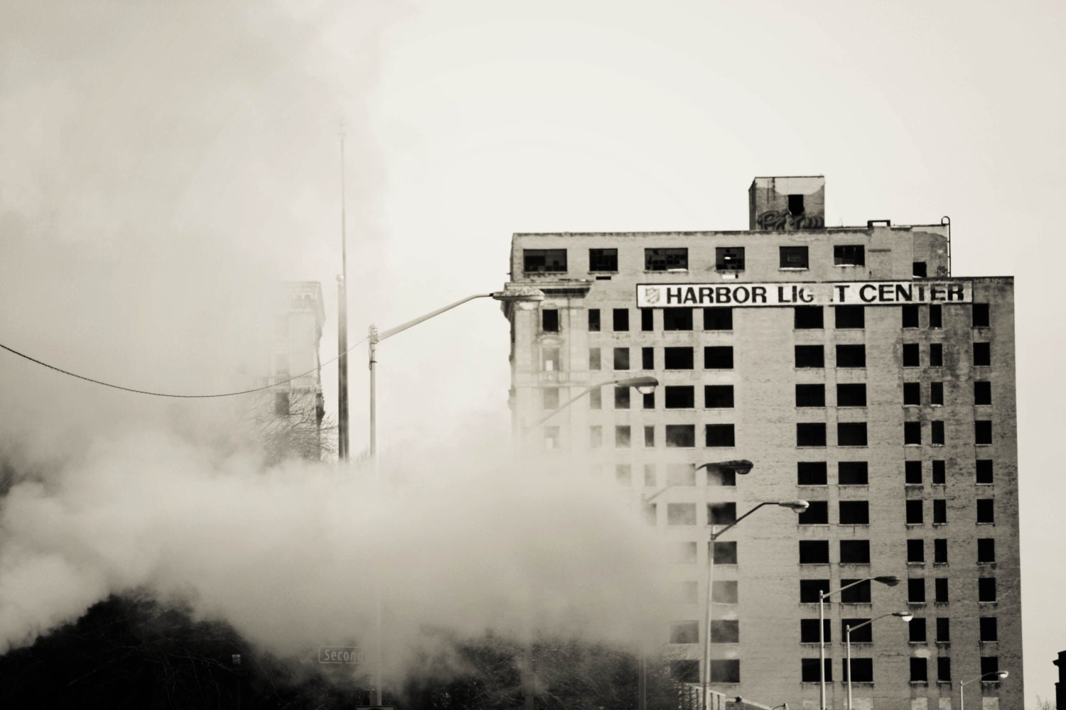 Hot Child In The City - Fine Art Landscape Photography, Detroit, Black and White, moody
