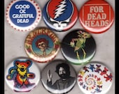 8 Brand New 1" "Grateful Dead" Button Set