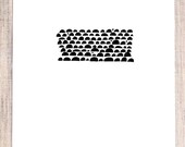 Abstract Pebbles Print, Black and White