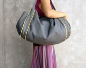 Fathers day sale Mega // Dark Grey // 081 // Everyday Canvas Bag handmade by Luckycann // Sale