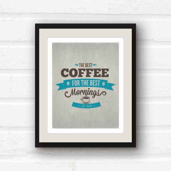 Kitchen Art - Kitchen Decor - Typographic Print - Coffee Decor - 8x10 graphic art print