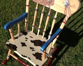 Childs hand painted western rocking chair