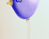 Cobalt Blue Fused Glass  Bluebird Ornament Suncatcher with Swingy Legs