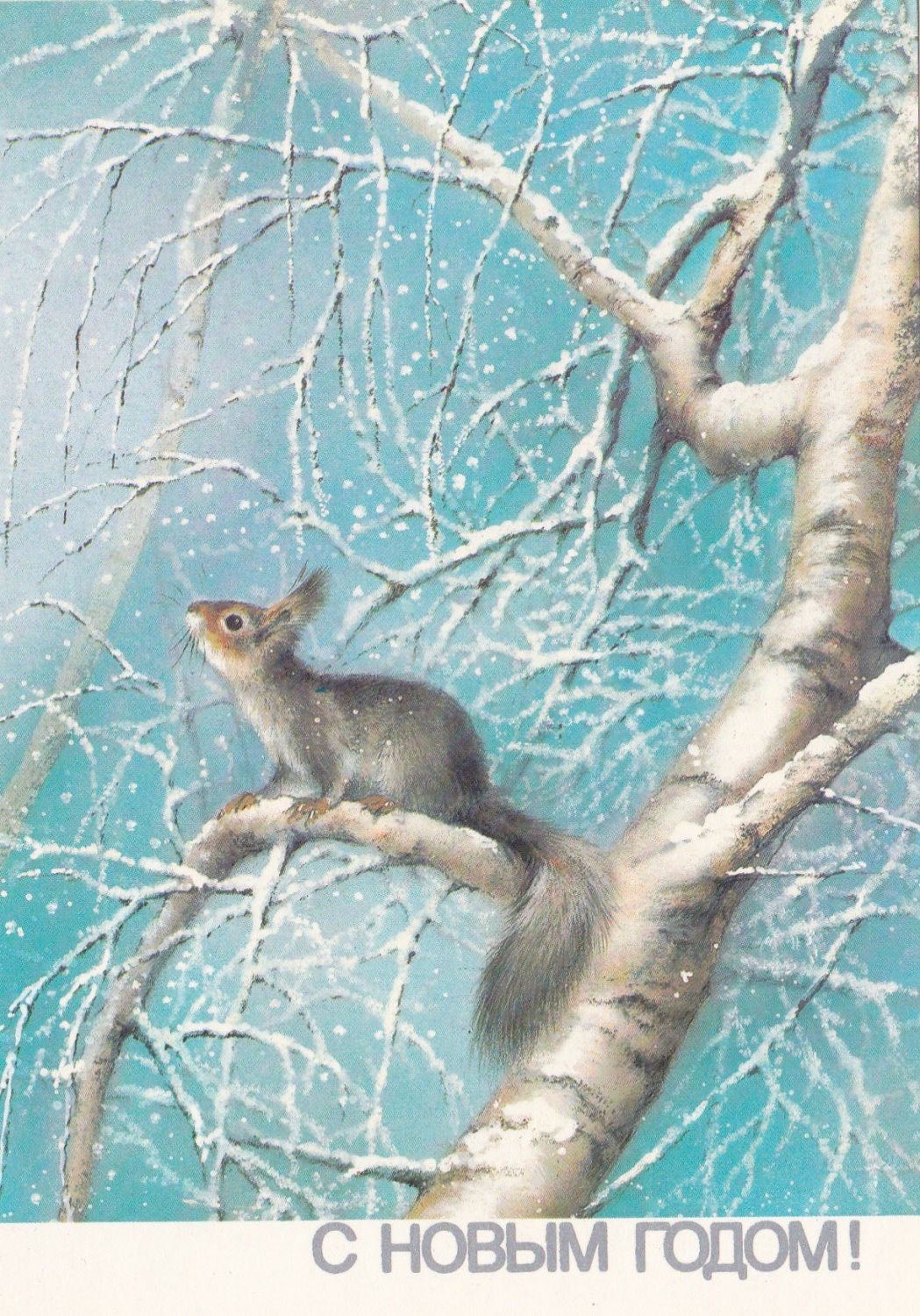 Vintage "Happy New Year" Postcard - 1980s
