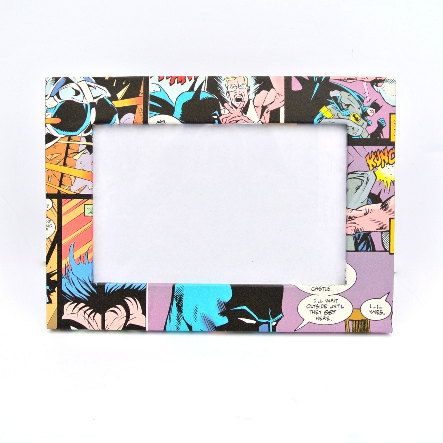 Batman Comic Book Covered Free Standing Photo Frame 4x6 inch Photos Picture Retro Super Hero