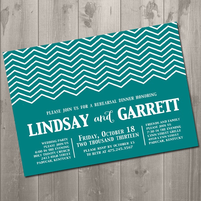 Chic Chevron Wedding Rehearsal Dinner Invitation - DIY Printable Invitation