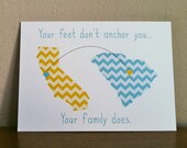 Going away gift, chevron state, chevron, relationship, state to state ONE 5 x 7 Print