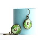 Springtime green ACORN EARRINGS Oak tree acorn woodland jewelry