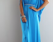 Blue Maxi Funky Kimono Butterfly Tube Maxi Dress: Elegant Collection