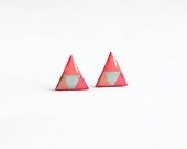 Triangle stud earrings, geometric earrings post, tiny earrings studs, geometric jewelry