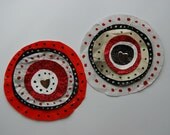 Love Red and Black 3D Glitter Paper Flower Magnets.....Mixed Media Magnet