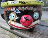 Thames Black Clown sugar bowl with metal handle