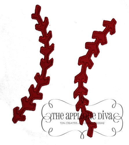 Summer Baseball Laces Digital Embroidery Design Machine Applique