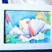 Floral Watercolor Print Hibiscus floral blue pink green yellow purple lavender scarlet lake red mauve 8.5 x 11 more sizes under 40 dollars