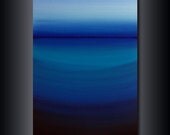Blue Acrylic Painting: Abstract Horizon 24 x 36