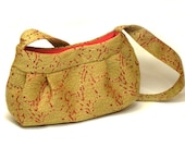 Elegant Evening Purse - Small Handbag - Evening Bag - Brocade Woven Embroidery in Gold and Red