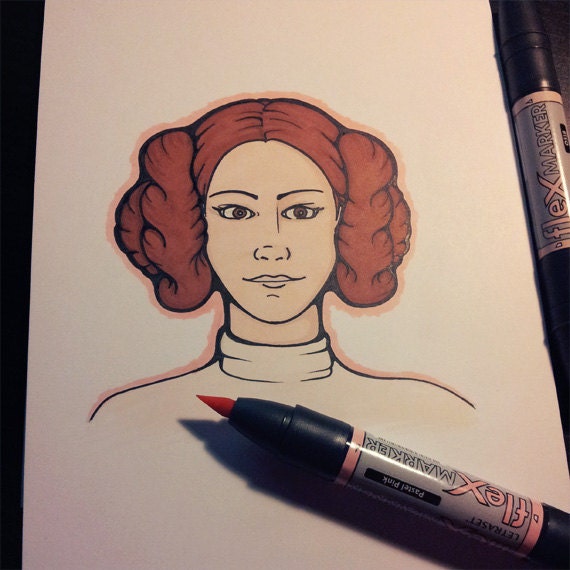 Original marker sketch. The Princess