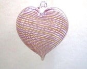 Pink Stripe Heart Ornament 1 : DISASTER RELIEF