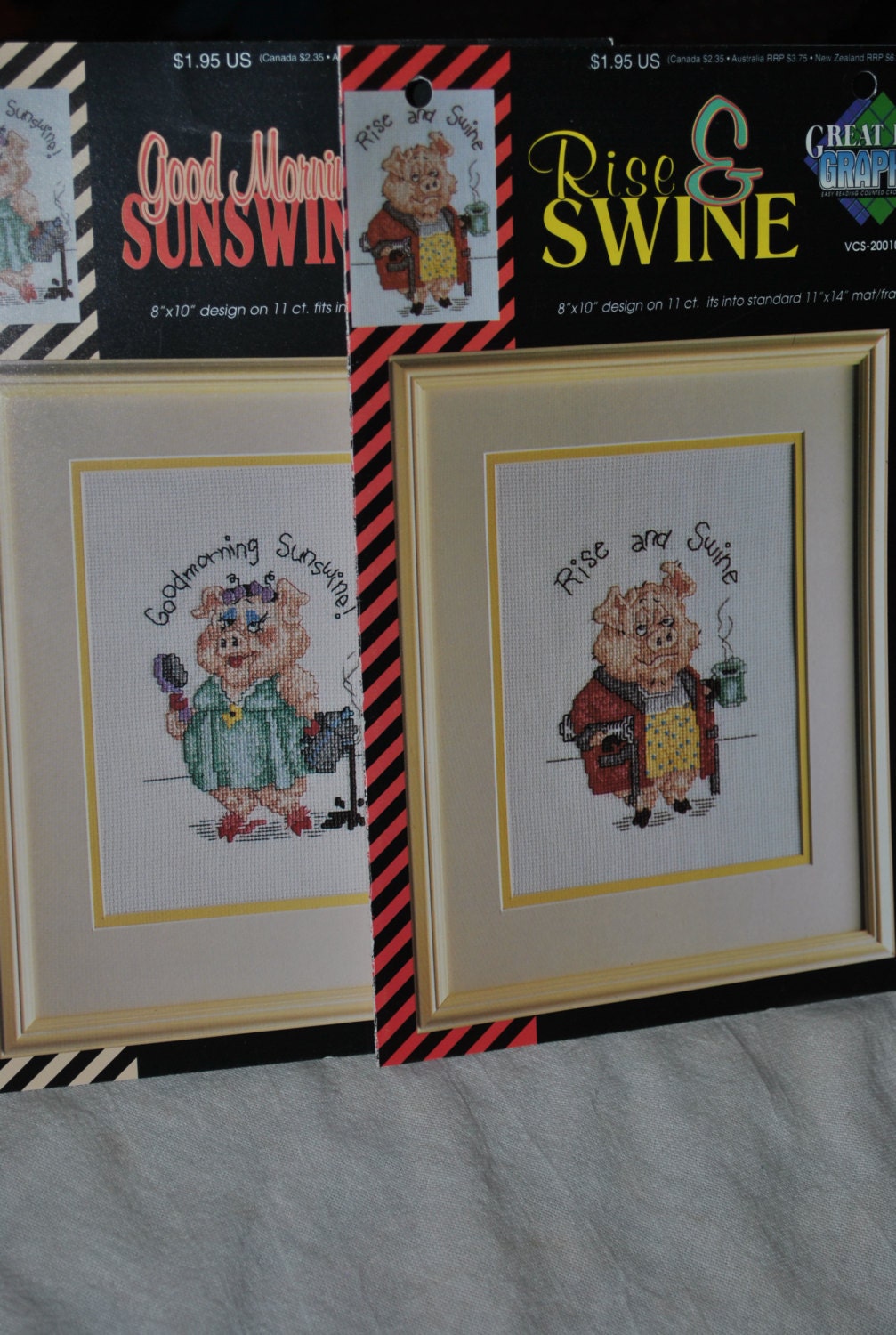 Grab Bag - 2 PIG Inspired - Cross Stitch Patterns - Swine, Pigs, Great Big Graphs (2000)