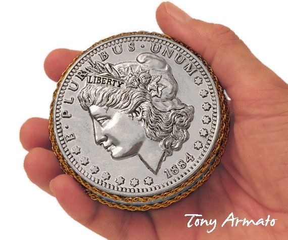 1884 SILVER DOLLAR,  Big 3" Coin Box, With A Free Gift