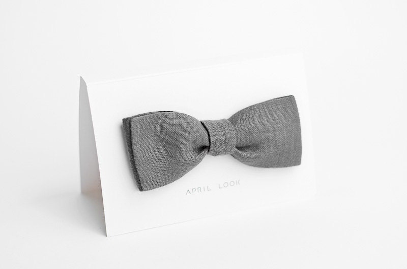 Gray bow tie, black - double sided