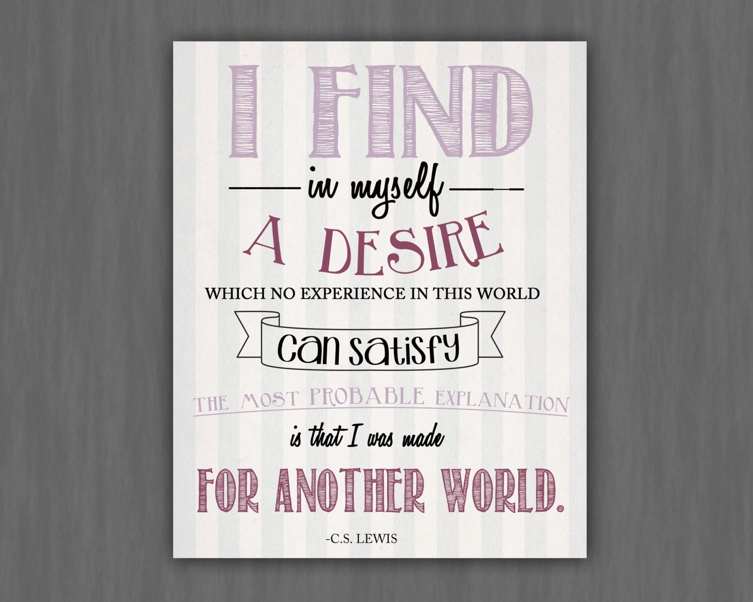 C.S. Lewis quote 8x10 print - OhHappinessCards