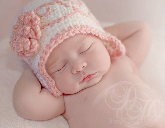 Crochet Baby Hat, Baby Girl Crochet Hat, Newborn Girl, Newborn Photo Prop, Baby Cloche Hat