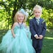 Beautiful Sage and Ivory Tulle Dress with Charcoal Grey Accents