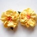 Floral hair clip pair eco-friendly flower hair accessory girls women lemon yellow