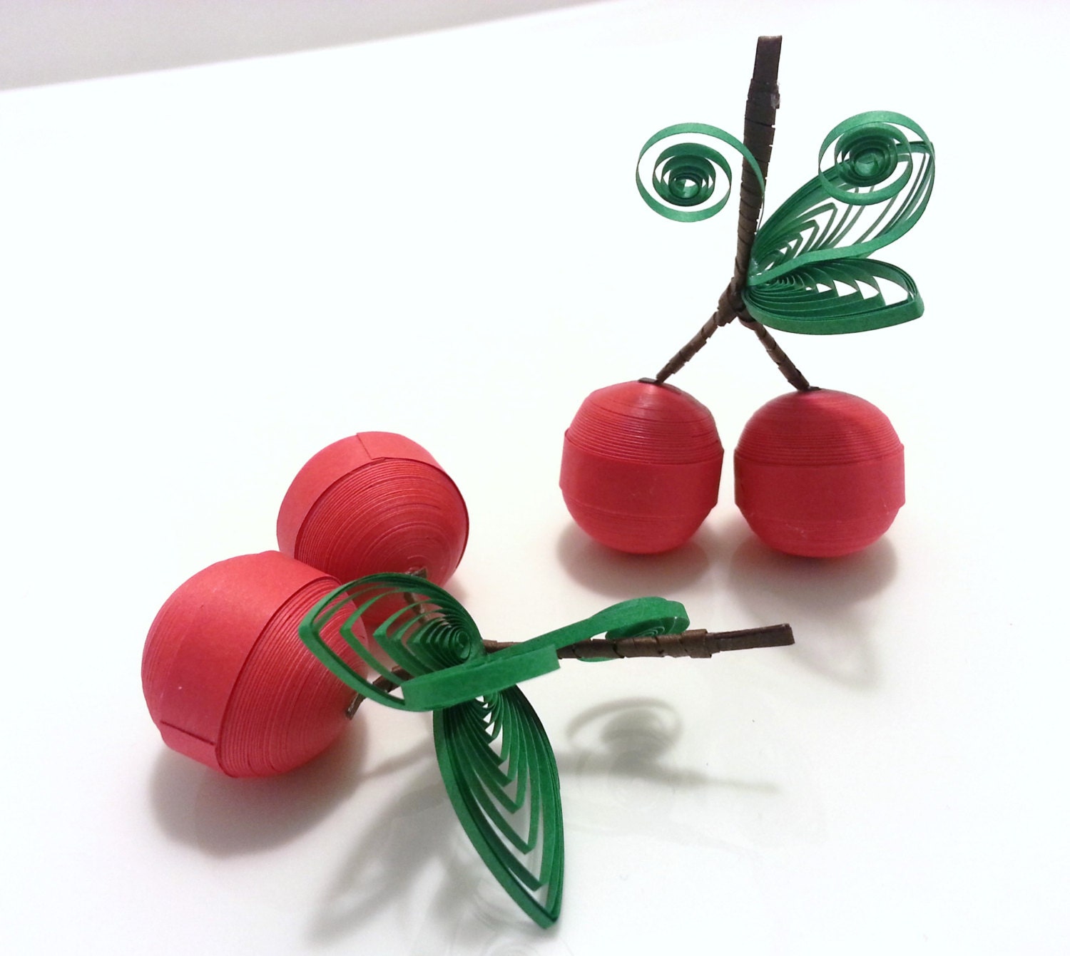 Cherry Red Ornaments - Paper Quilled
