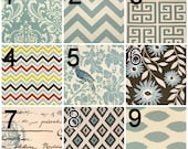 Curtains- Pair of Drapery Panels- Premier Prints Village Blue Curtains- 50x63 inch Drapes- You Choose Fabric