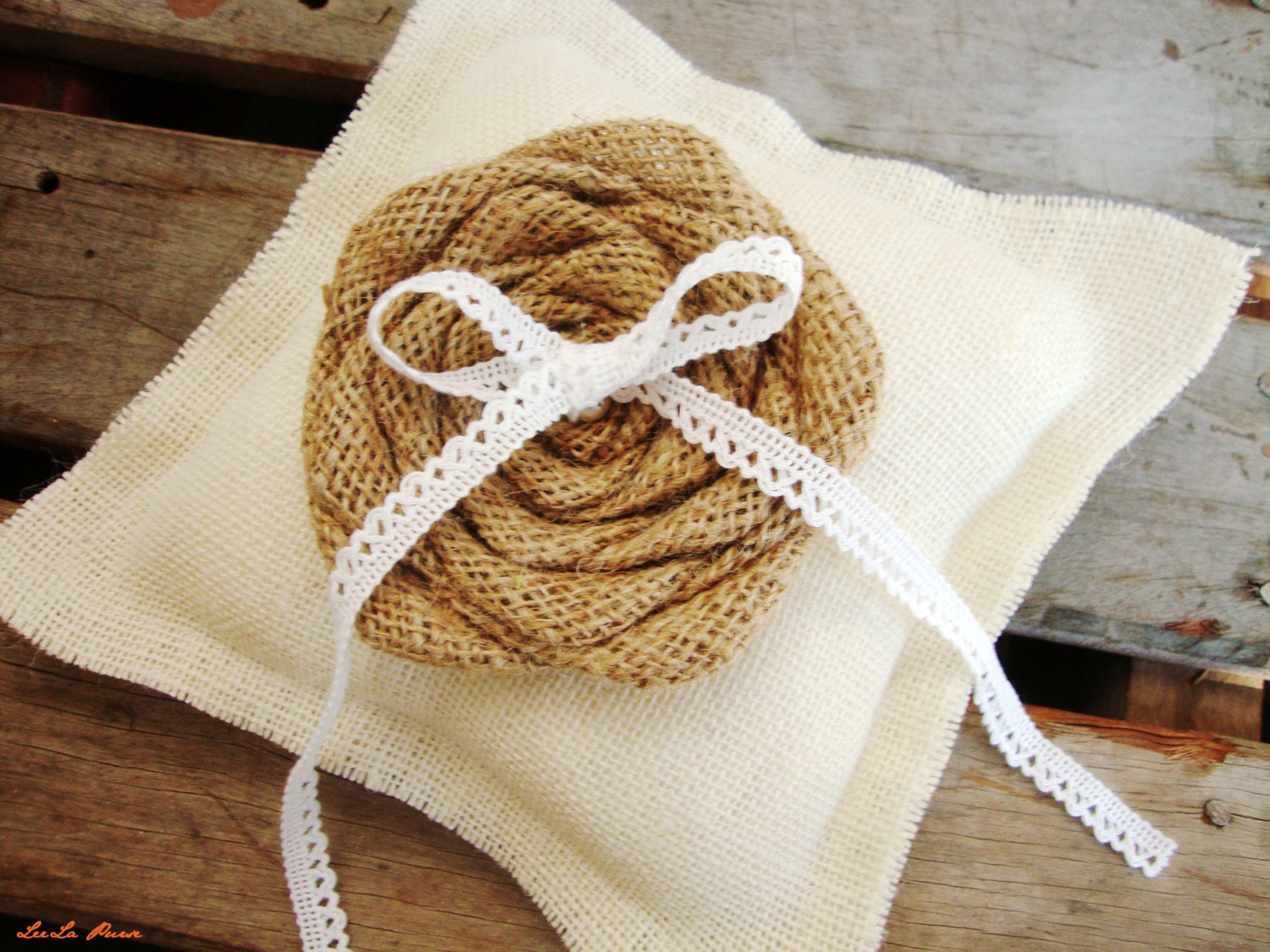 Ring Bearer Pillow, Burlap Pillow, Rustic wedding decor Shabby Chic Country Ring Pillow, Vintage Inspired Wedding Pillow, woodland