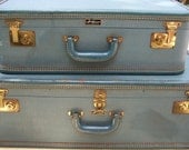 Set of Vintage Amelia Earhart Suitcases- Vintage Luggage Set wit Key