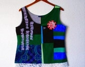 The Upcycled Tank, size XL, green, made from t-shirts.