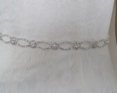 Rhinestone wedding dress belt,bridal sash wedding belt--FLUER