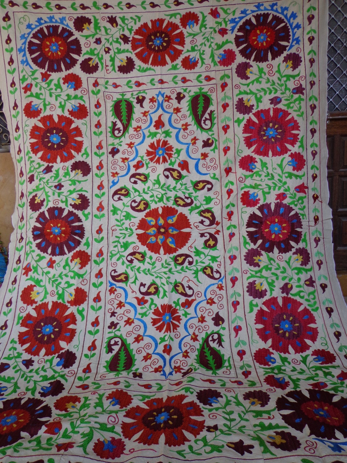 old tribal suzanis/vintage suzanis/antique suzanis/suznis/suzani table cover