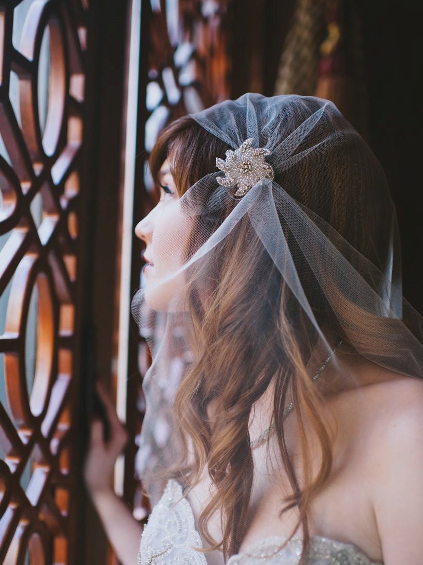 Art Deco Juliet Cap Veil Vintage Inspired Tulle Veil Great Gatsby Wedding Veil 1920's Style - Made to Order - MARLA