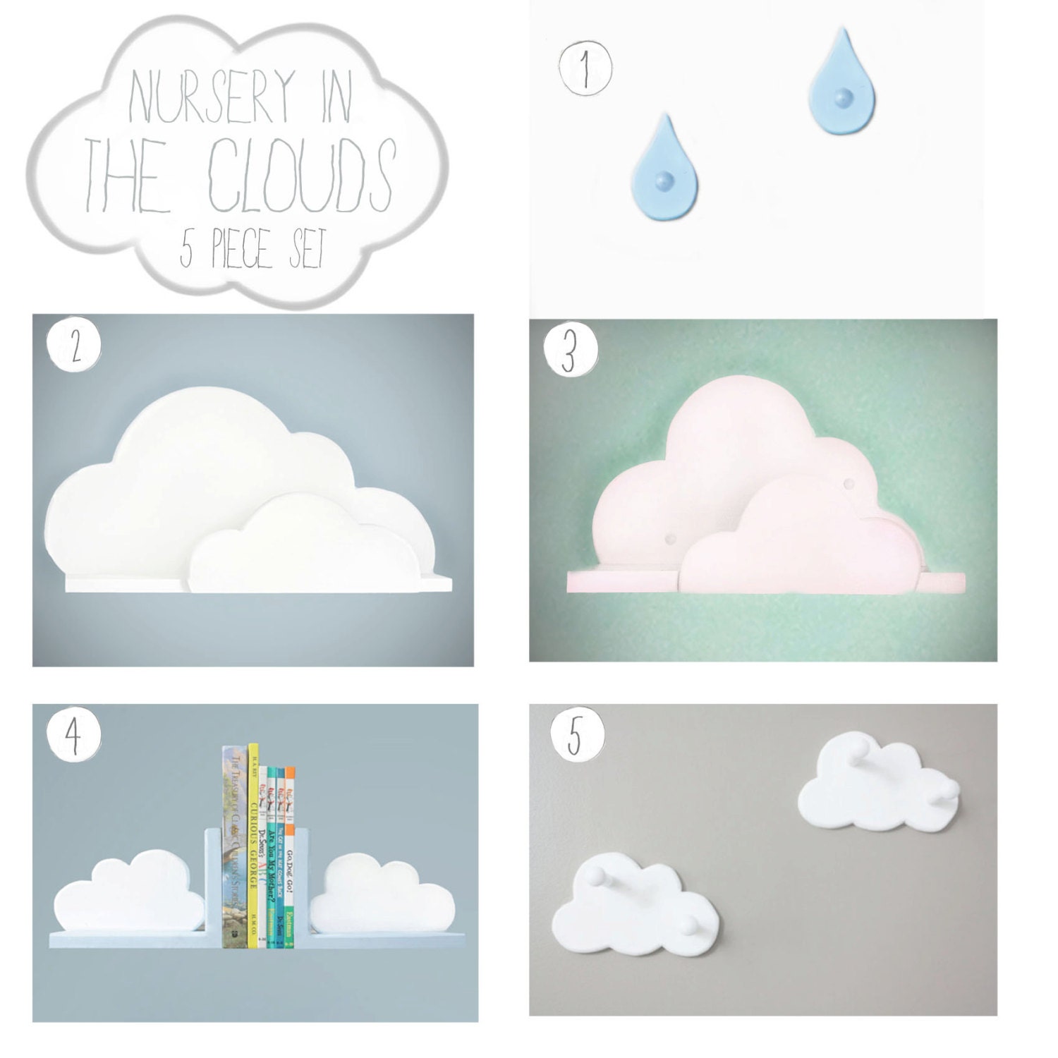 Nursery In the Clouds- 5 pc Set