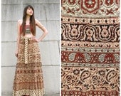 INDIAN Cotton 70s Festival Maxi Wrap Skirt