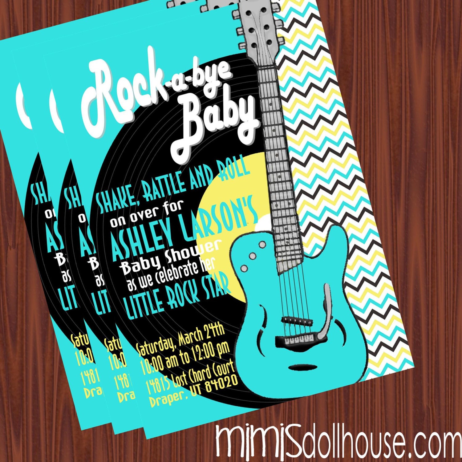 Rock and Roll Invitation- Rocker Baby Shower Invitation PDF/JPEG