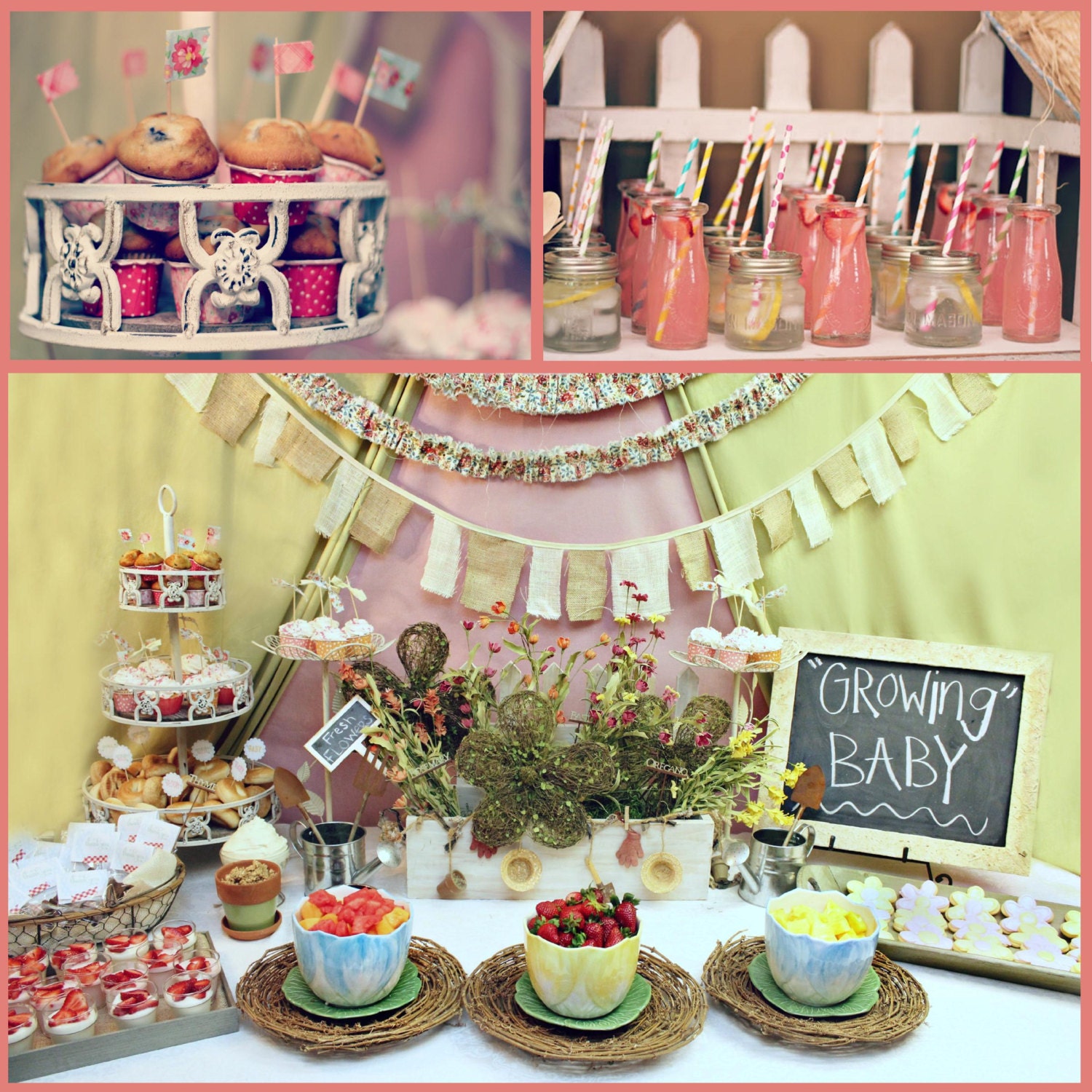 Garden Baby Shower Decorations- Printable Garden Party Decorations PDF/JPEG- As seen on Amy Atlas Il_570xn