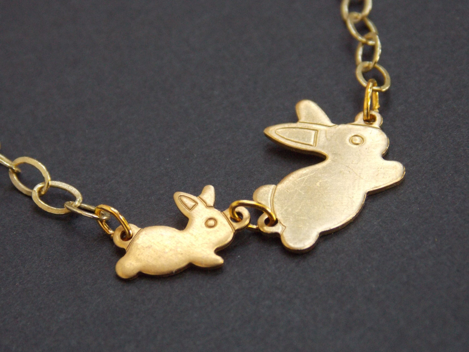 Gold Necklace, Rabbit Necklace, Bunny Necklace, Gold Bunny, Gold Rabbit, Rabbit Pendant, Bunny Pendant, Mothers Gift, Mom, Animal Jewelry