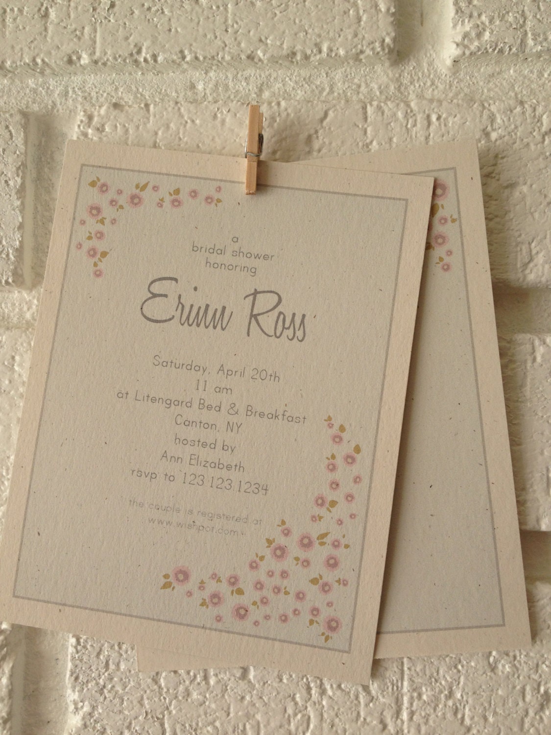 floral bridal shower invitation