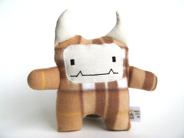 Caramel the stuffed fleece plush monster for baby
